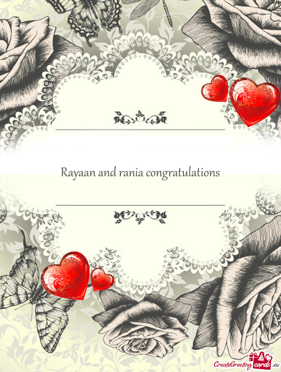 Rayaan and rania congratulations